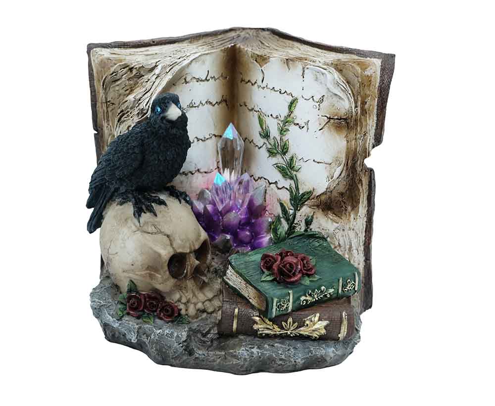 Raven On Skull Spell Books LED