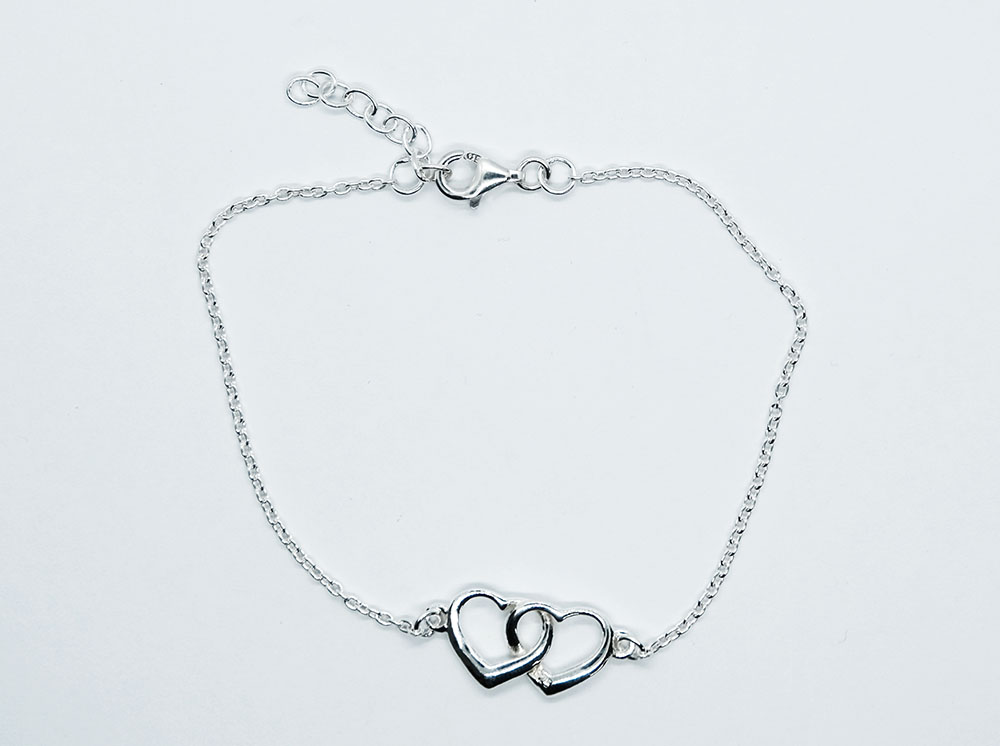 Bracelet Silver Chain Hearts