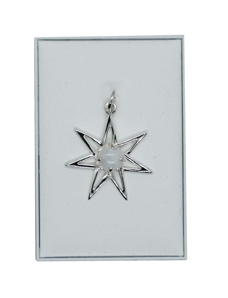 Silver Pendant Star Moonstone