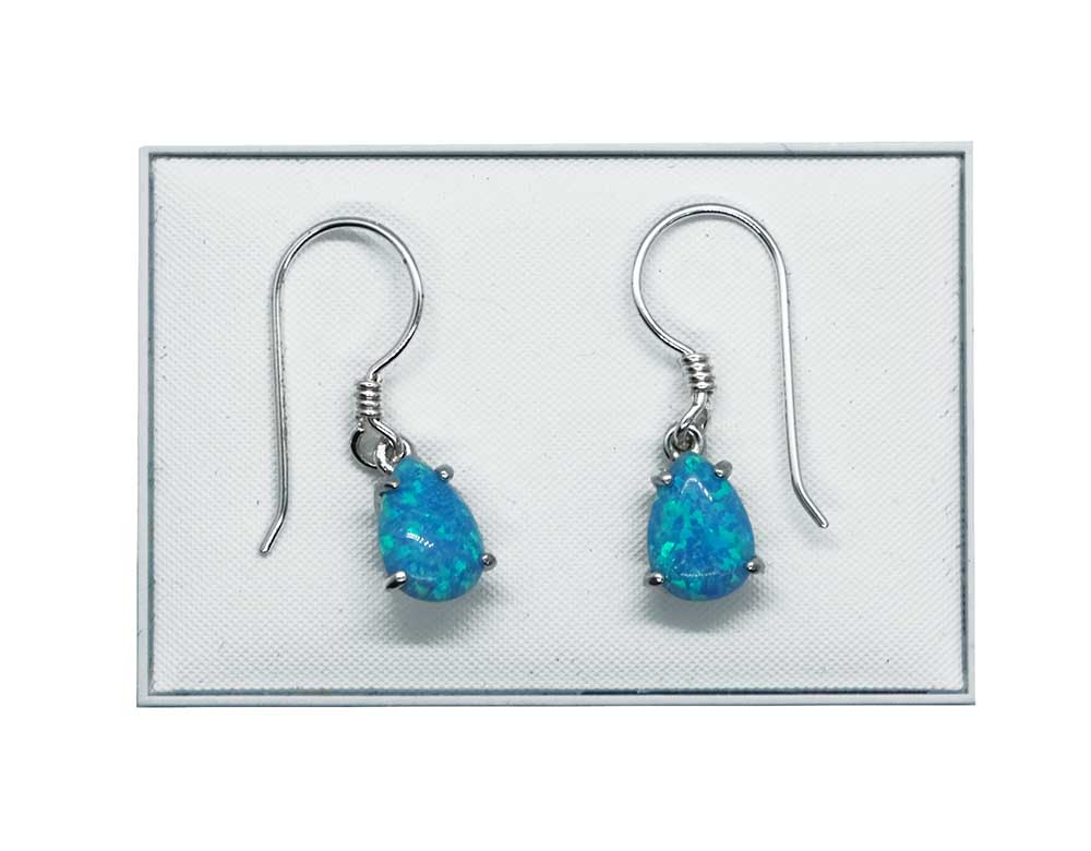 Silver Earring Marcasite Blue
