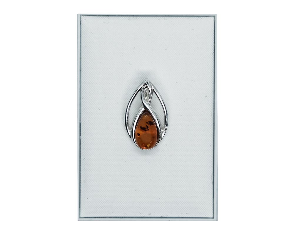 Silver Pendant Amber