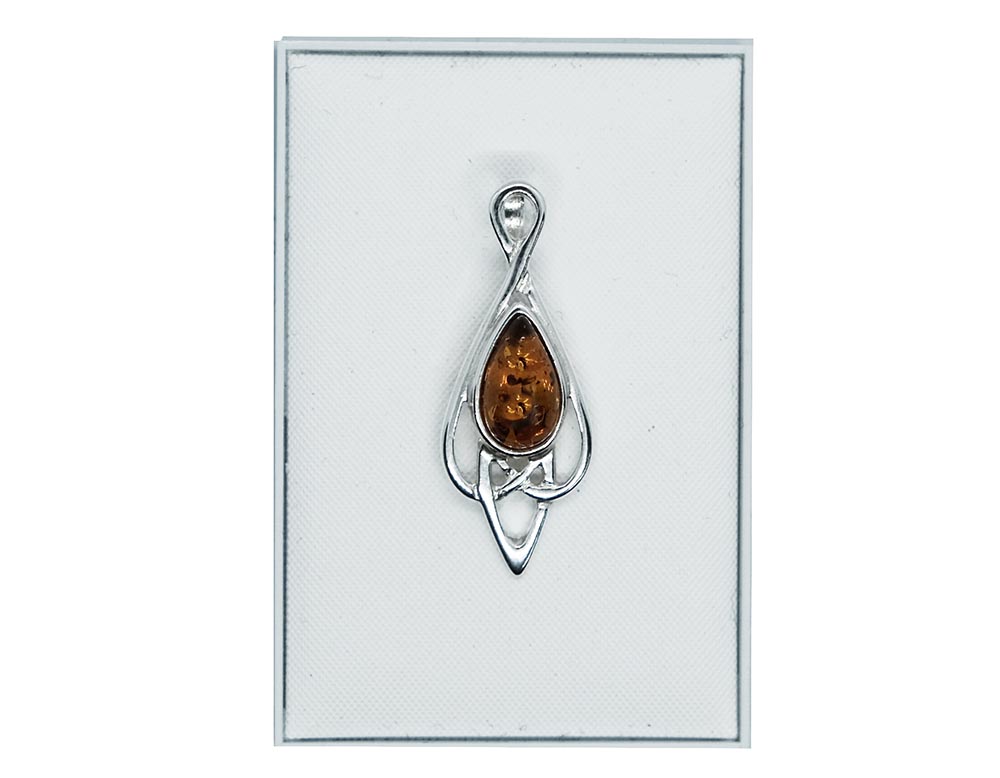 Silver Pendant Amber