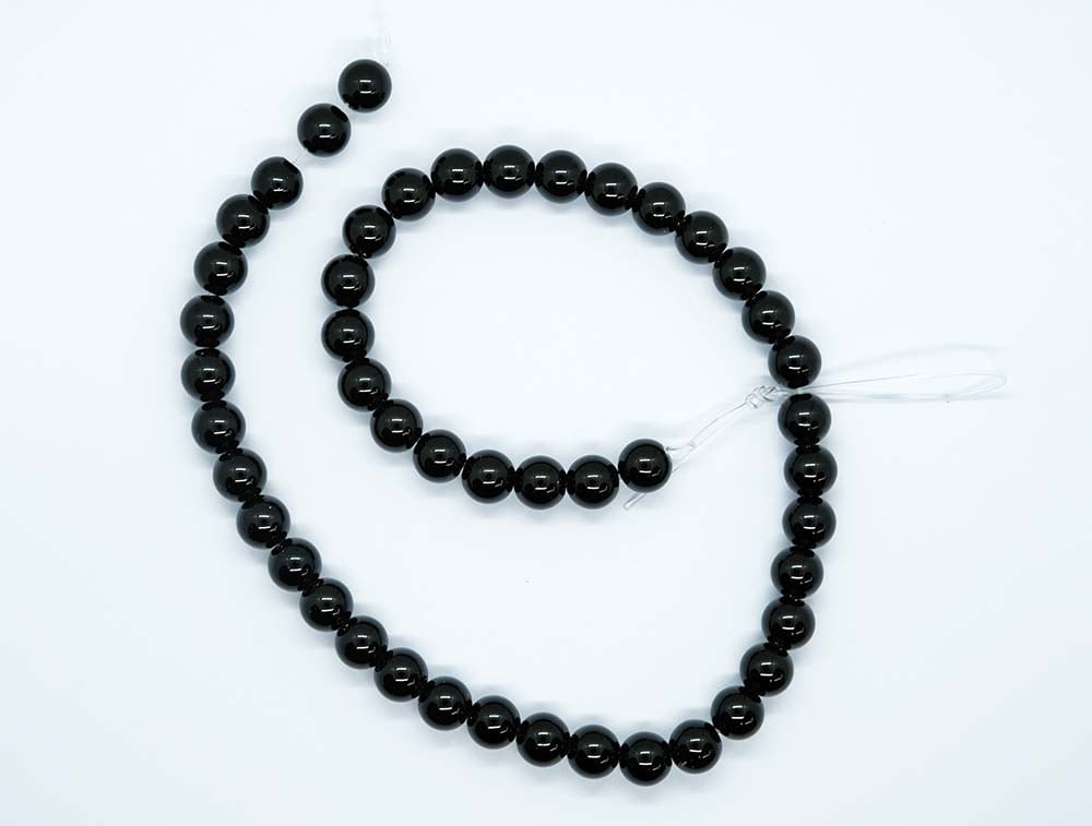 String Bead 8mm Black Obsidian