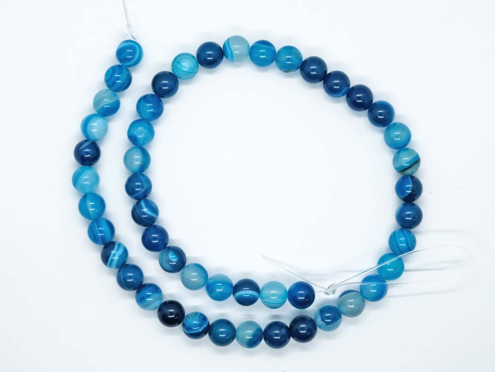 String Bead 8mm Agate Blue
