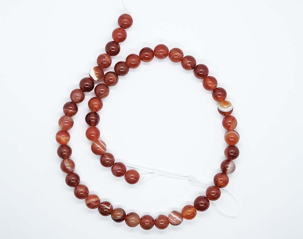 String Bead 8mm Agate Carnelian