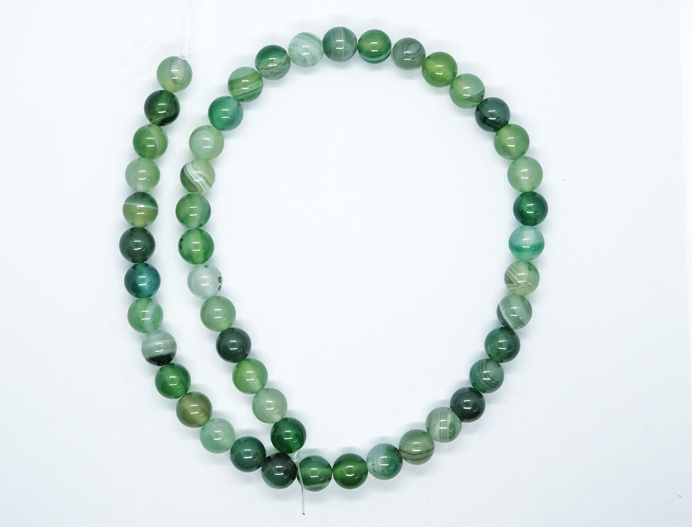 String Bead 8mm Agate Green