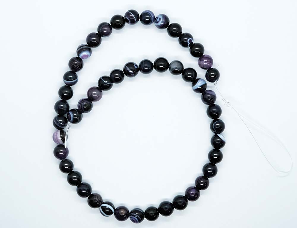 String Bead 8mm Agate Purple