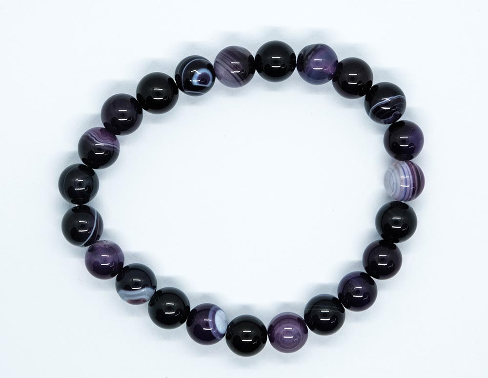 Bracelet Stripe Agate Purple