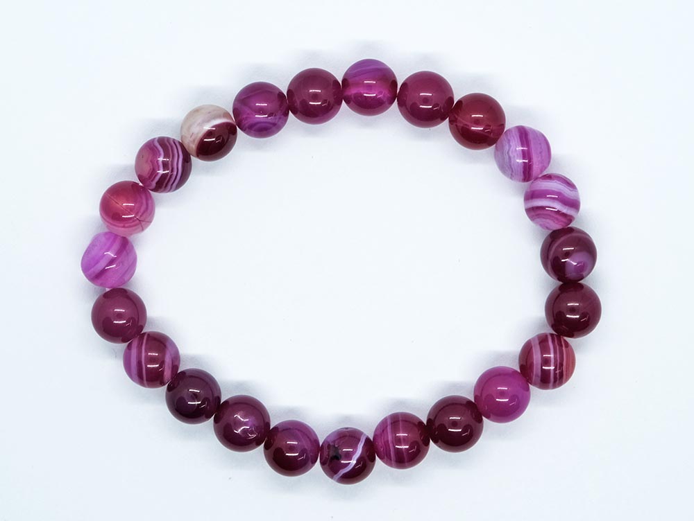 Bracelet Stripe Agate Pink