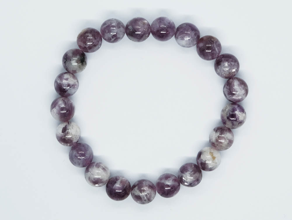 Bracelet 8mm Bead Purple Mica