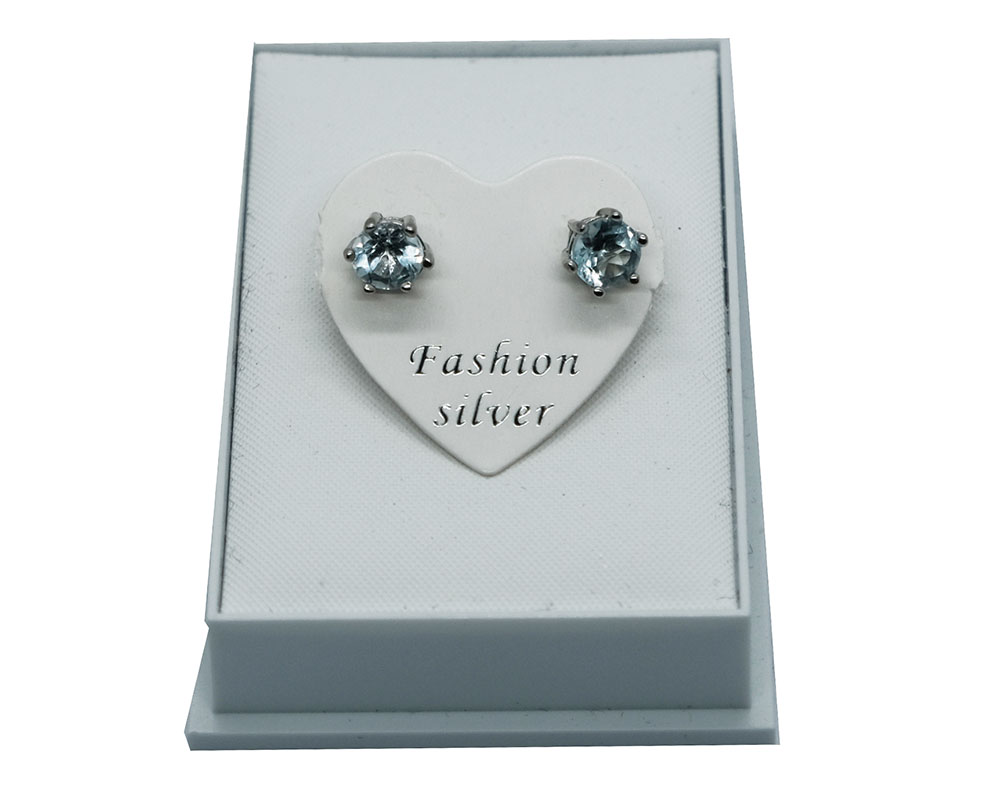 Silver Earrings Topaz