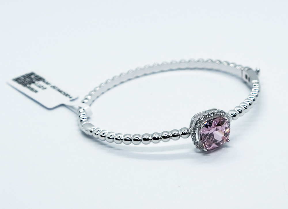 Fashion Bangle Square Pink CZ