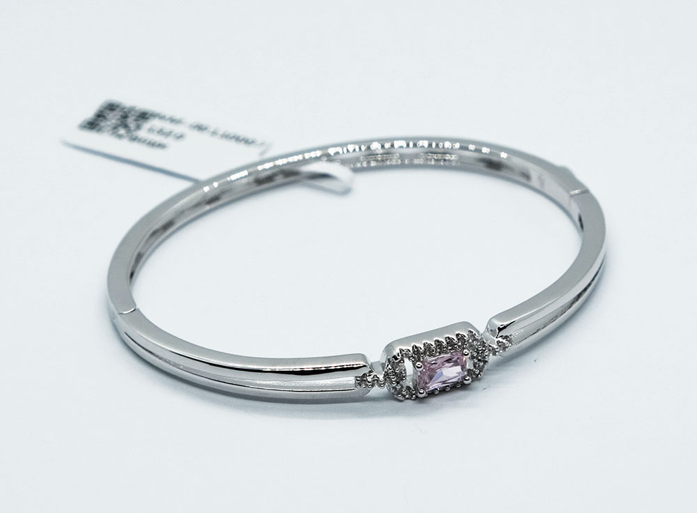 Fashion Bangle Rect Pink CZ