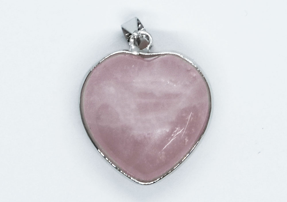 Pendant Heart Caged Rose Qz