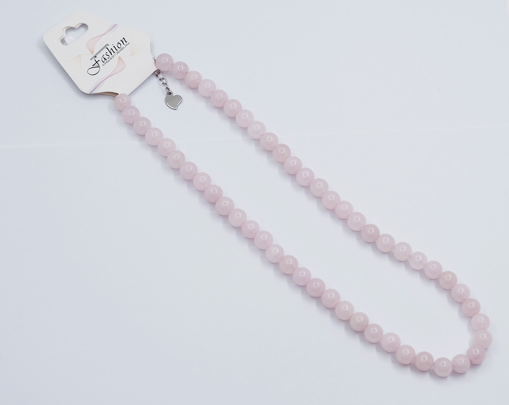 Necklace 8mm Bead Rose Quartz
