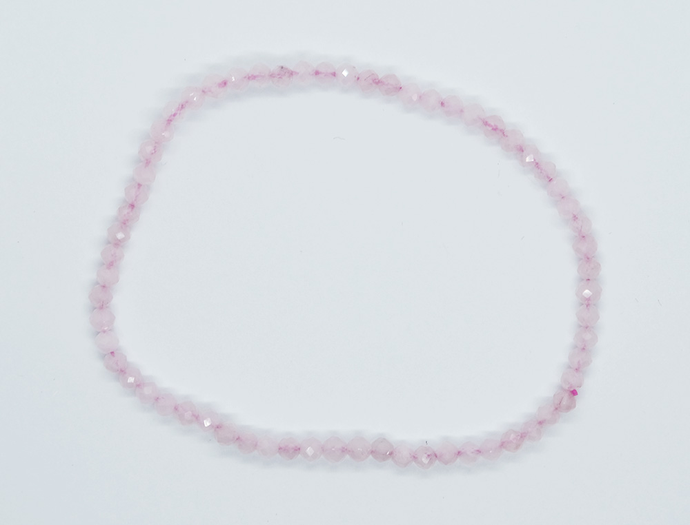 Bracelet 3mm Faceted Rose Qz