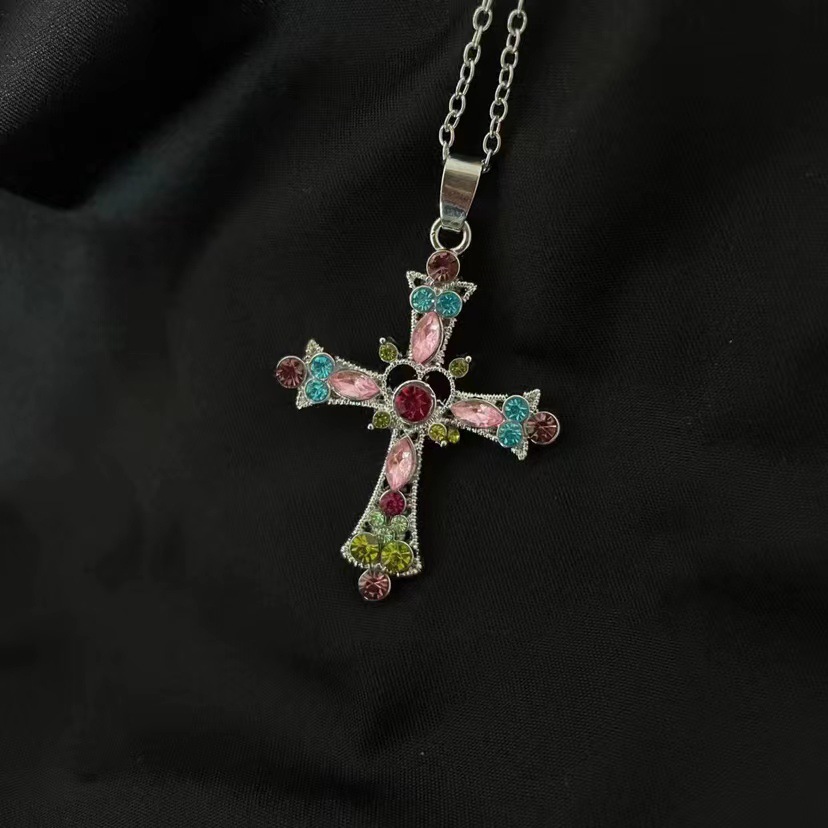 Necklace Green Cross Multi