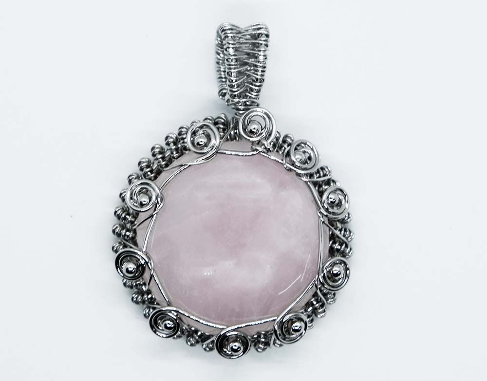 Pendant Round Wired Rose Qz