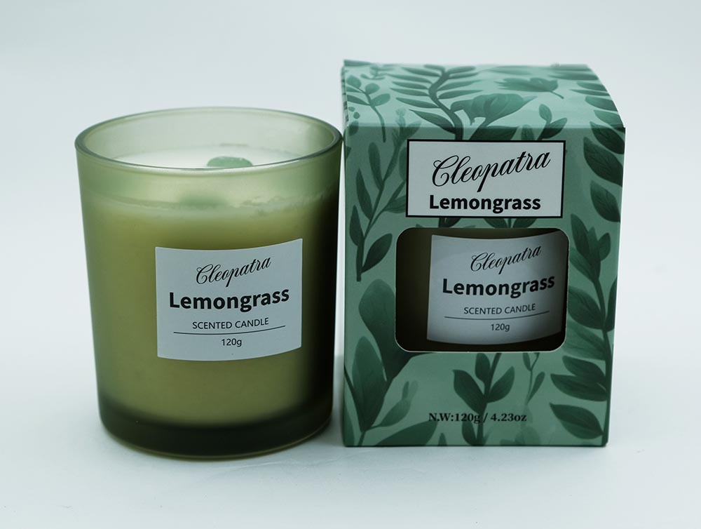 Candle W/Crystal Lemongrass 120g