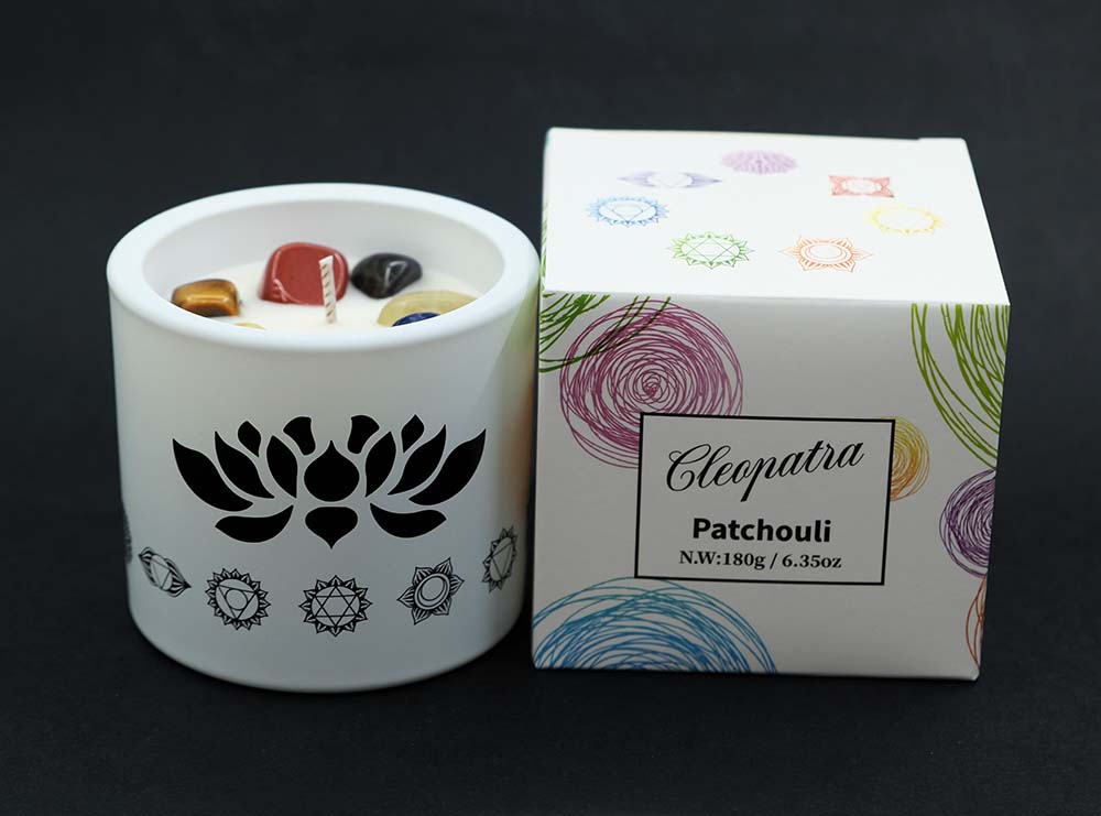 Candle W/Crystal 7 Patchouli