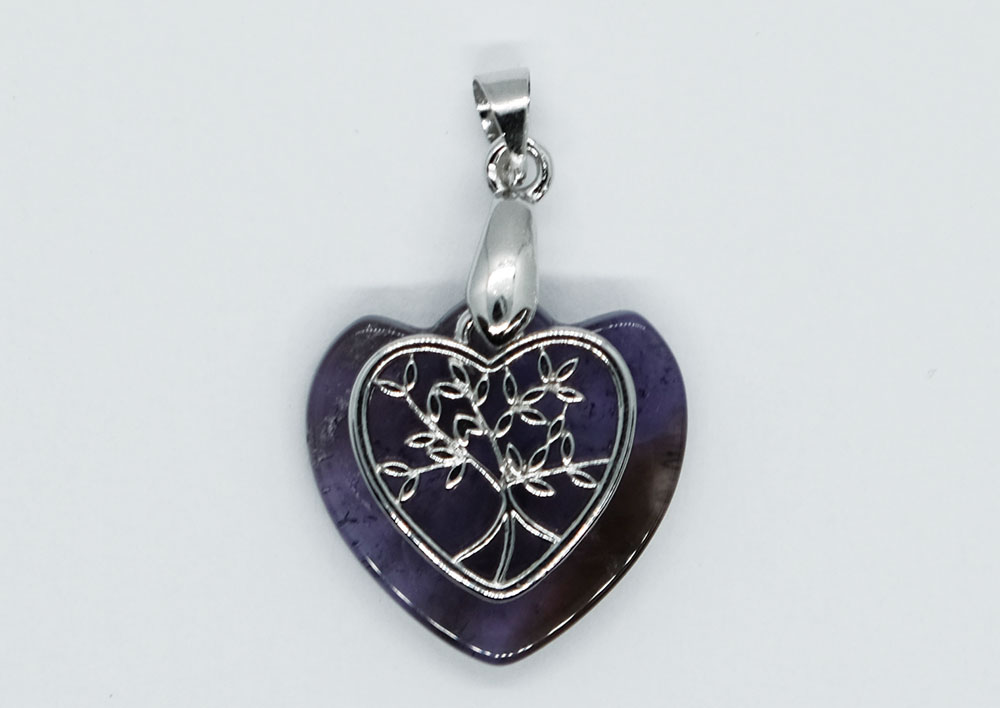 Pendant Flower Heart Amethyst