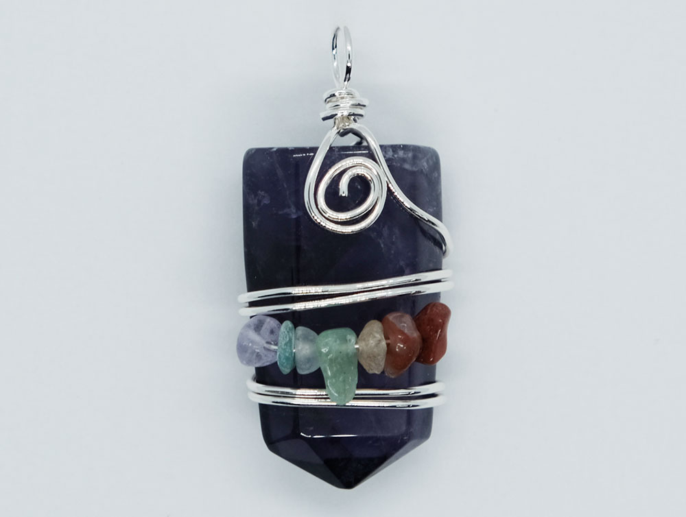 Pendant Point Chips Wired Amethyst