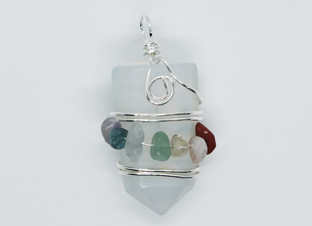 Pendant Point Chips Wired Opalite