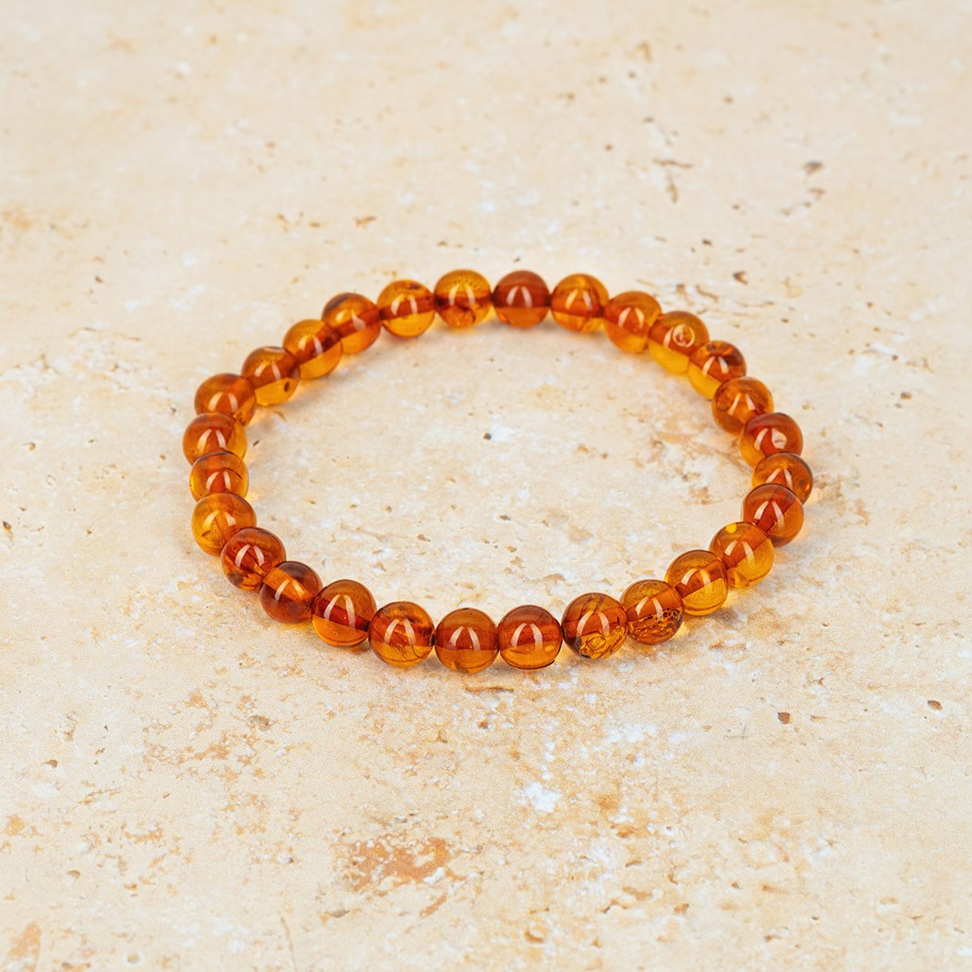 Bracelet Amber Bead Cognac