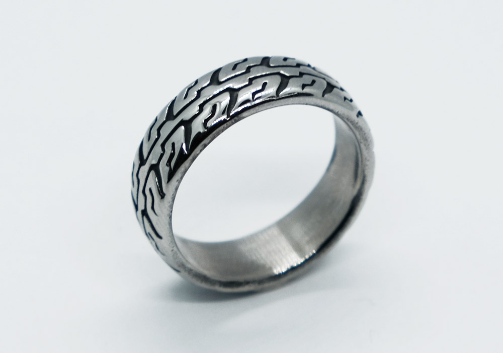 Ring Stainless Steel Ribbed