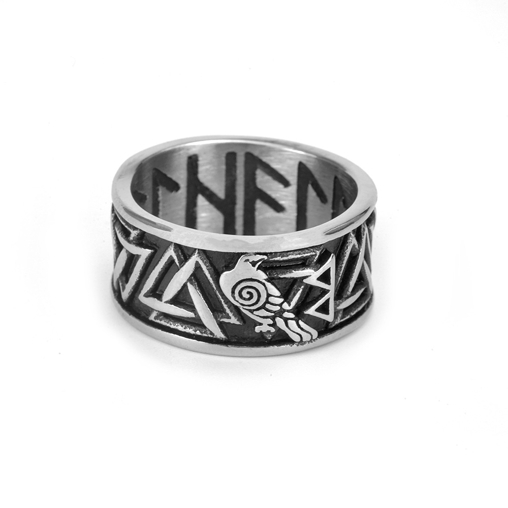 Ring Steel Viking Runes