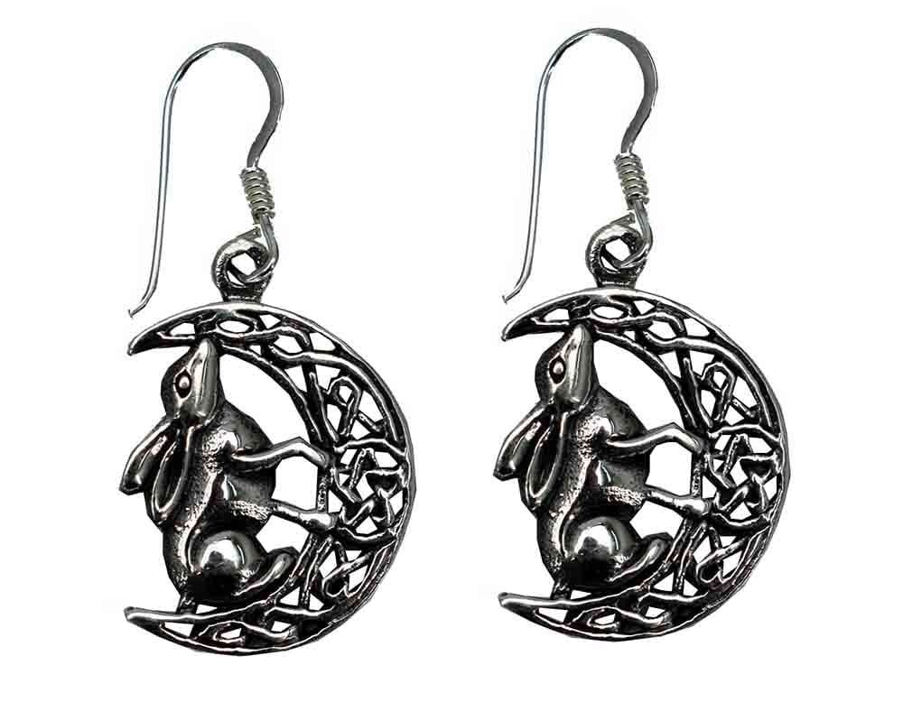 Silver Earring Hare On Moon Lisa Parker Licensed