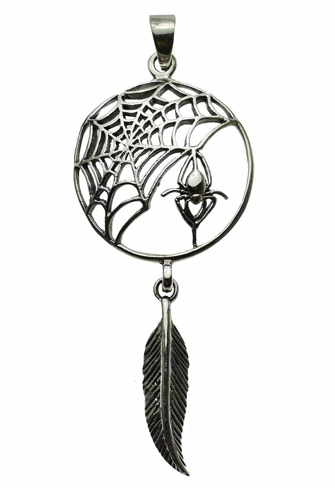 Pendant Silver Spider Feather Lisa Parker Licensed