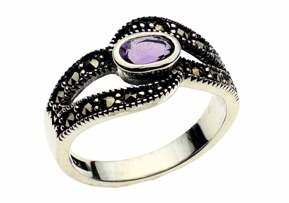 Silver Ring Marcasite Ame