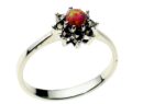Silver Ring Marcasite Pink