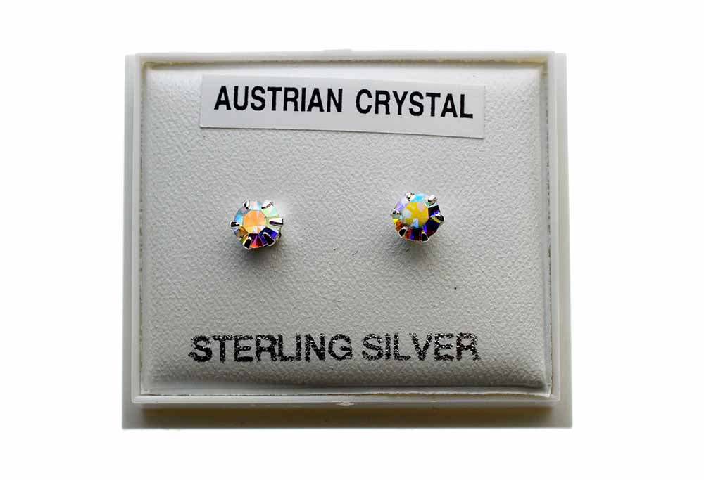 Silver Earring Stud Rainbow