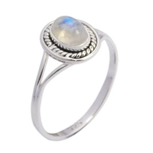 Silver Ring Rainbow Stone