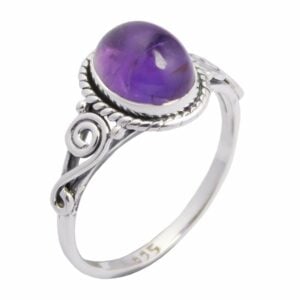 Silver Ring Amethyst Stone