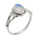 Silver Ring Rainbow Stone