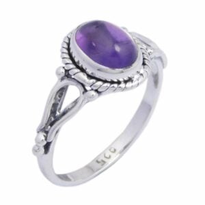Silver Ring Amethyst Stone