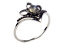 Silver Ring Crown Rainbow Stone