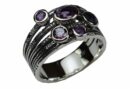 Silver Ring Cluster of Stones