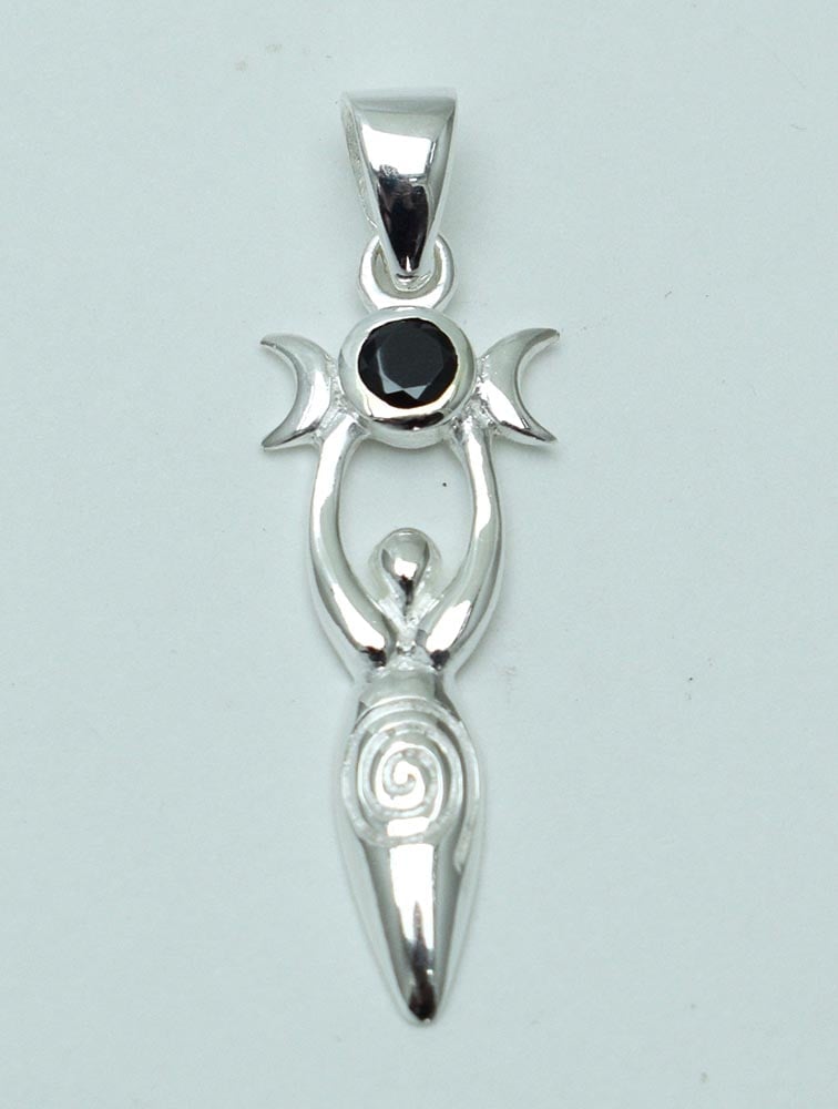 Silver Pendant 3 Moon Goddess