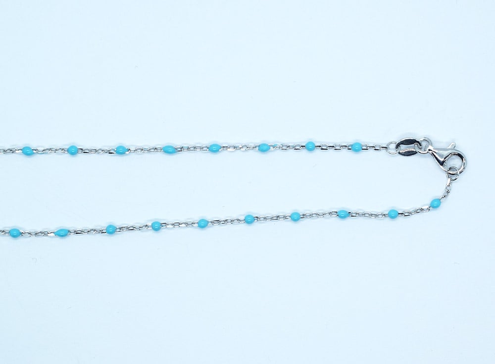 Silver Chain DC Turquoise 16"