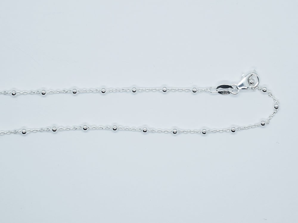 Silver Chain 3 beads (Various Sizes)