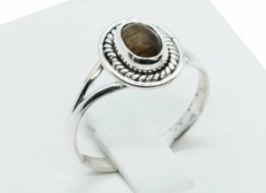 Silver Ring Tiger Eye Stone