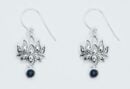Silver Earring Lotus Lapis