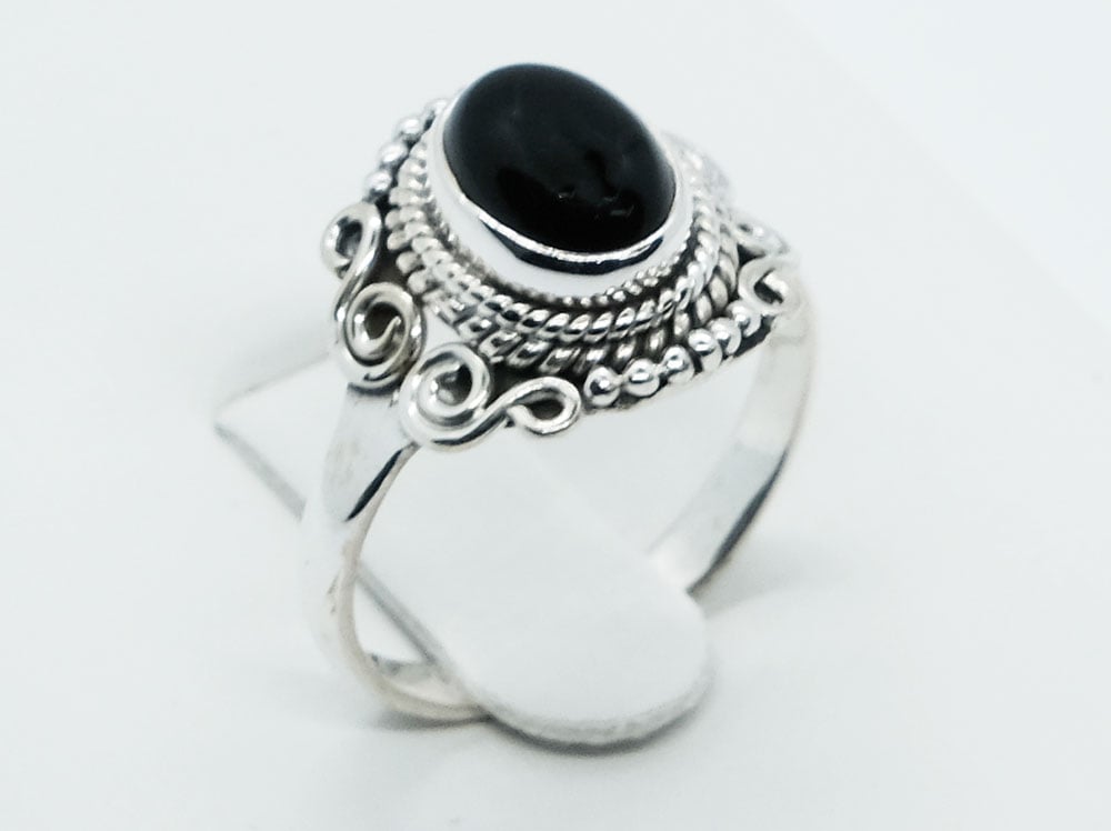 Silver Ring Oval Onyx