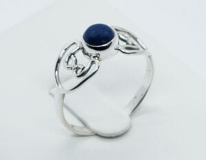 Silver Ring Hearts Lapis