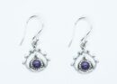 Silver Earring Pear Amethyst