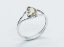 Silver Ring Pear Cut Citrine